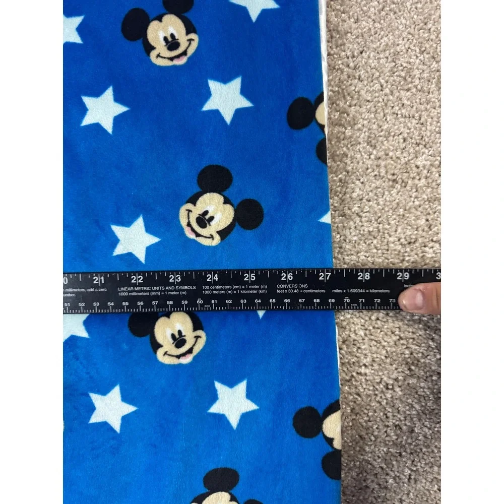 Disney Baby Mickey Mouse Blue Star Fleece Popcorn Plush Blanket Satin Trim 30x40